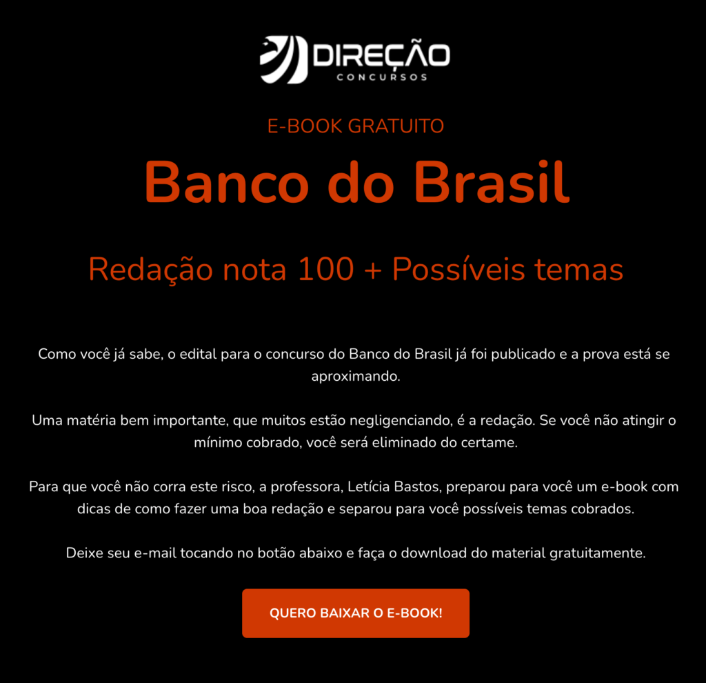 concurso Banco do Brasil redação nota 100